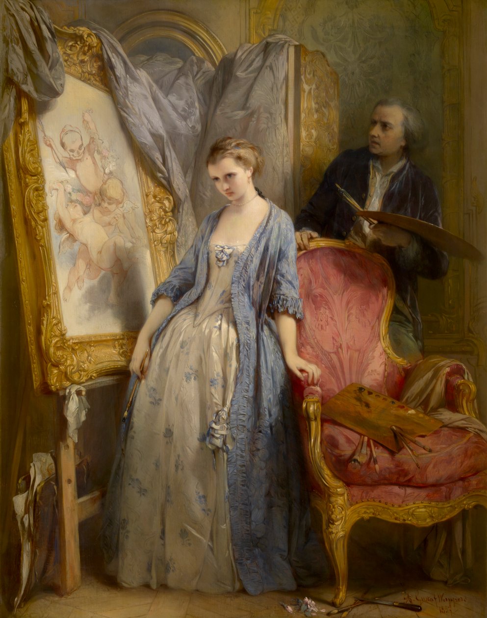 Genç Sanatçı Hayal Kuruyor (tuval üzerine yağlıboya) by Gustave or Gustaaf Wappers