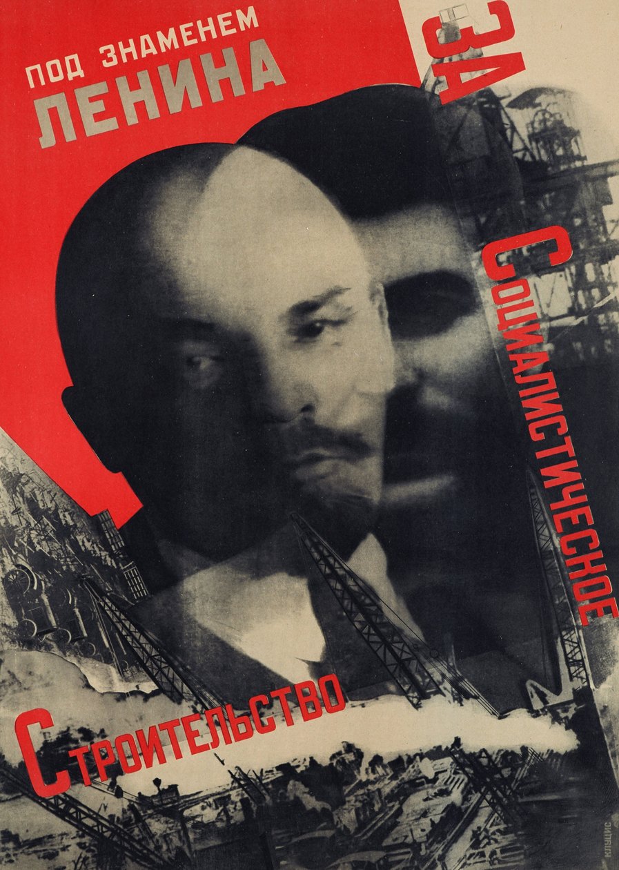 Sosyalist inşa için Lenin bayrağı altında by Gustavs Klucis