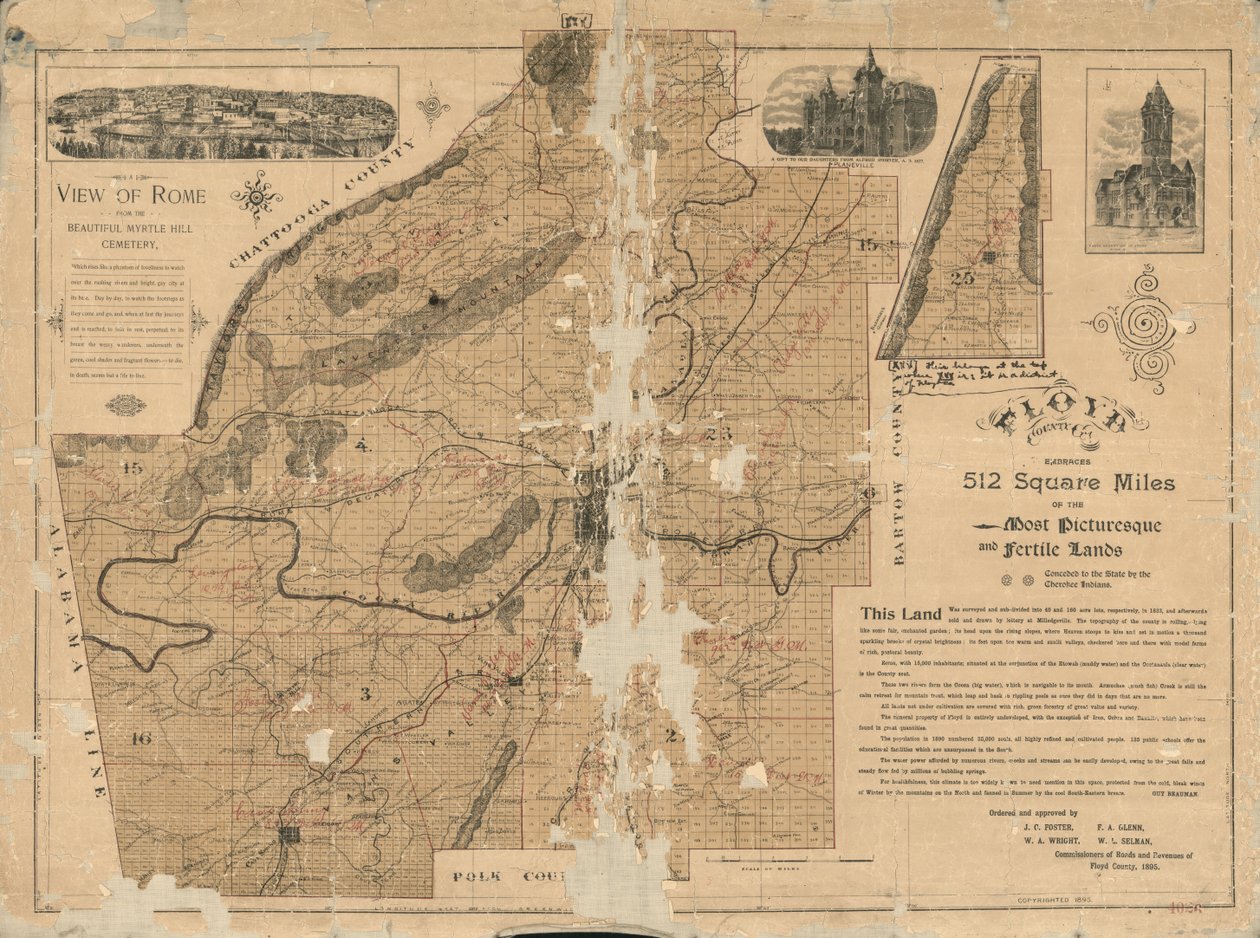 Floyd County, Ga., eyalet Cherokee Kızılderililerine teslim edilen en pitoresk ve verimli toprakların 512 mil karesini kucaklıyor by Guy Beauman