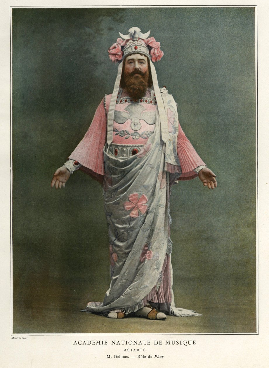 Phur rolünde Jean-Francois Delmas, 'Le Theatre' dergisinden illüstrasyon by Guy Du