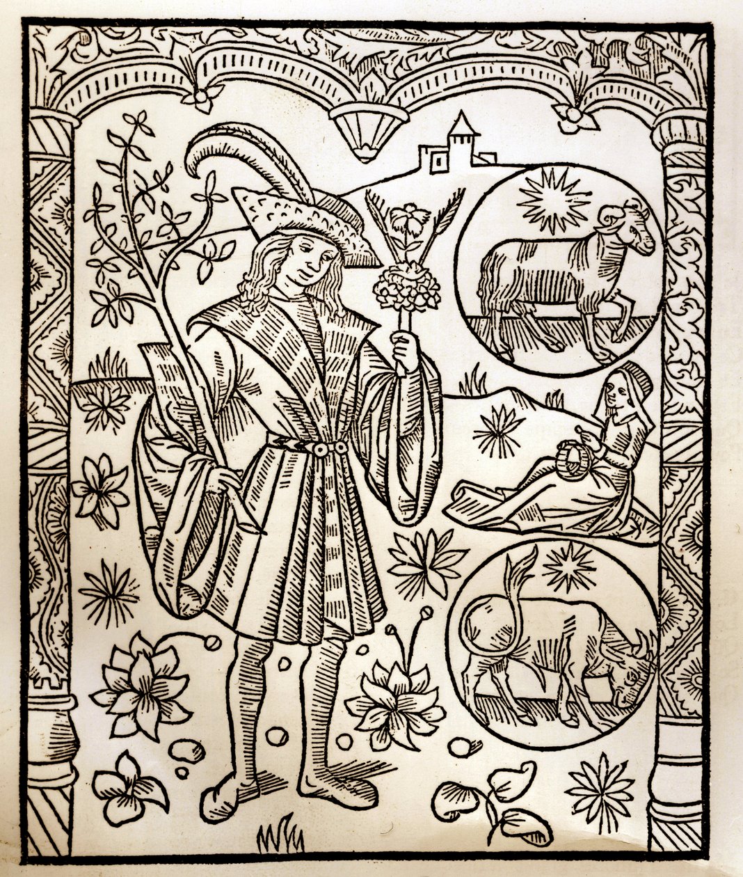 Çoban takvimi - Ayların Çalışmaları - Nisan - Guy Marchant (Guido Mercator) tarafından Troyes