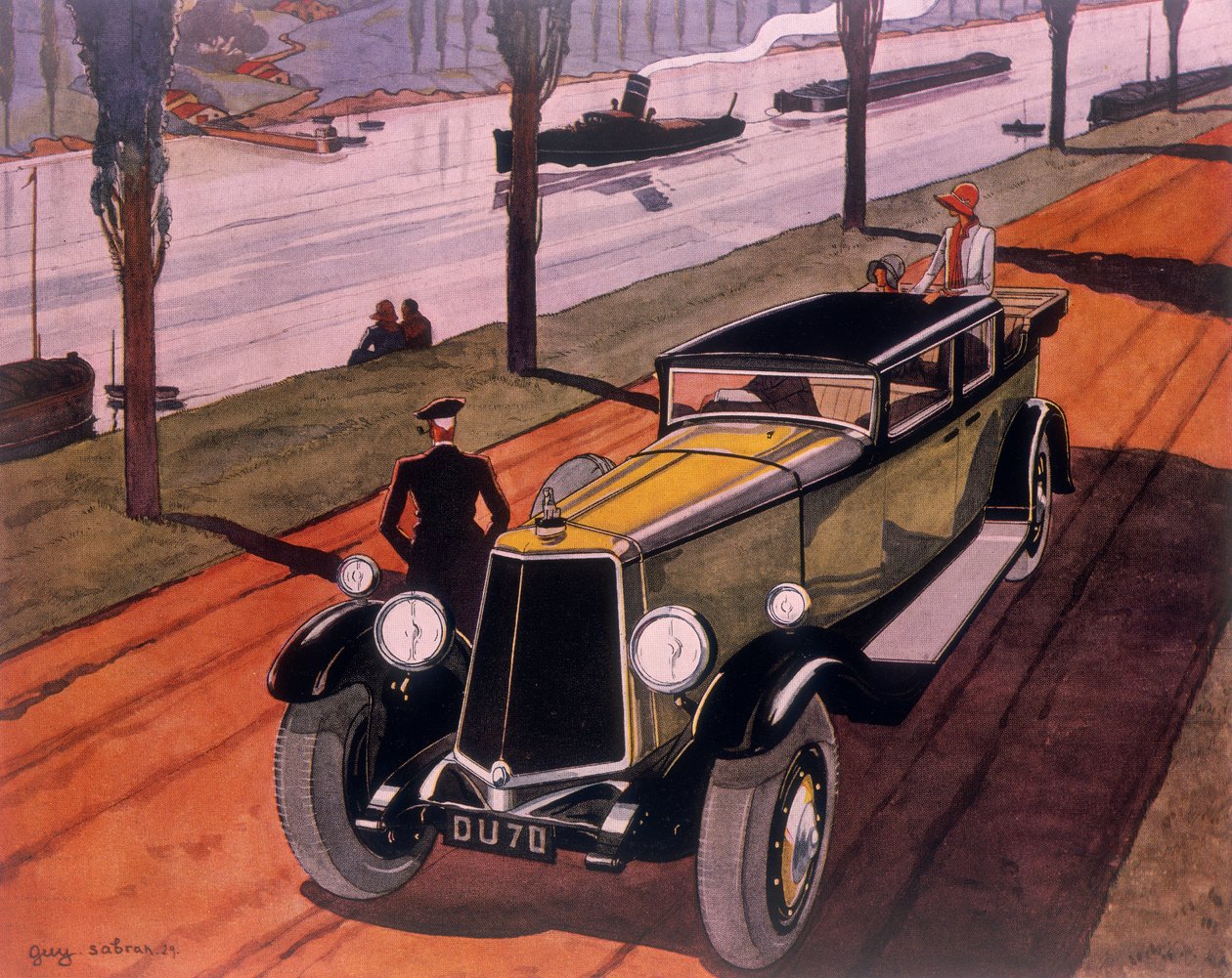 Armstrong Siddeley arabalarının afiş reklamı, 1930 by Guy Sabran