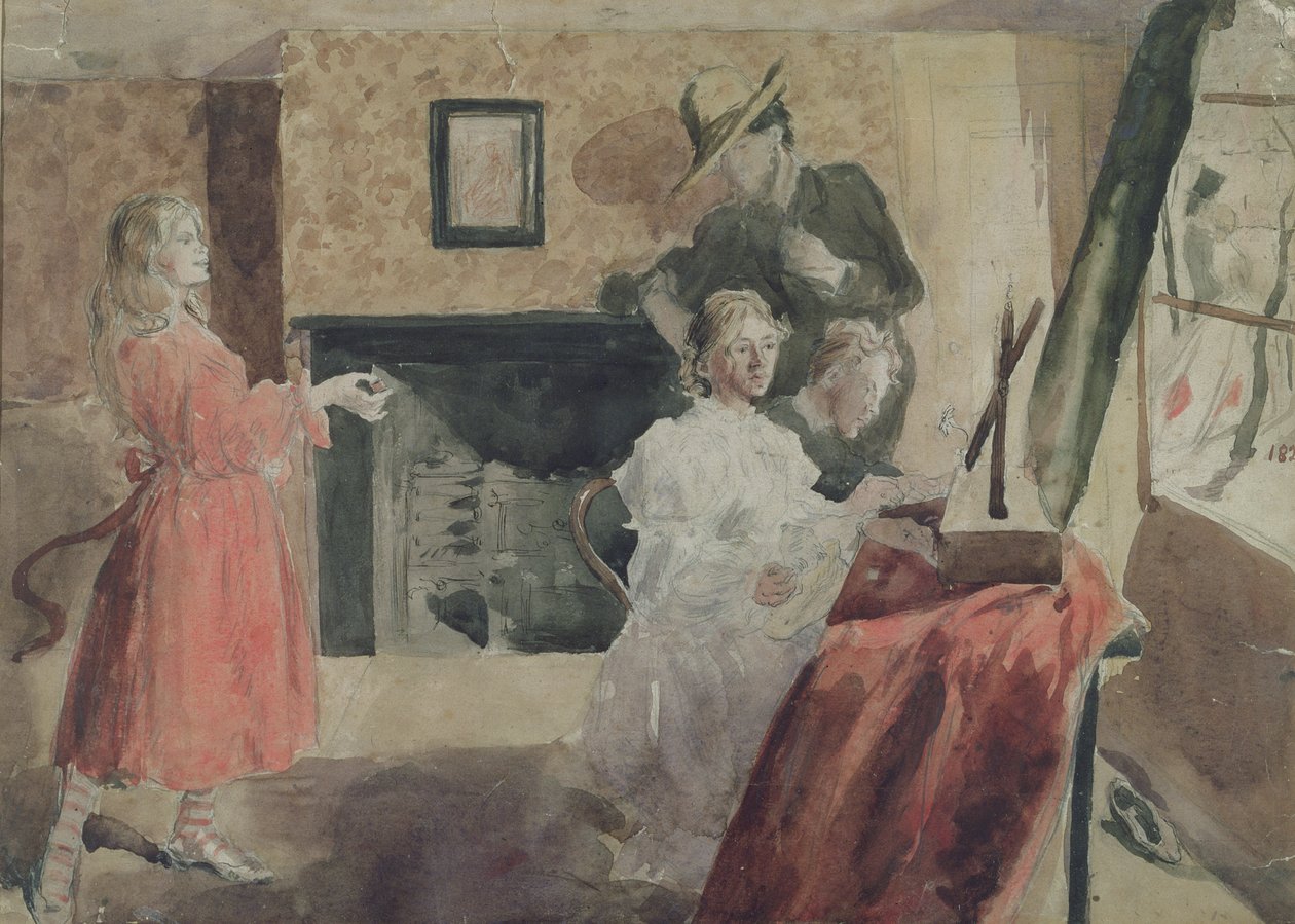 Portre Grubu, 1897-98 (kağıt üzerine kurşun kalem, kalem ve wc) by Gwen John