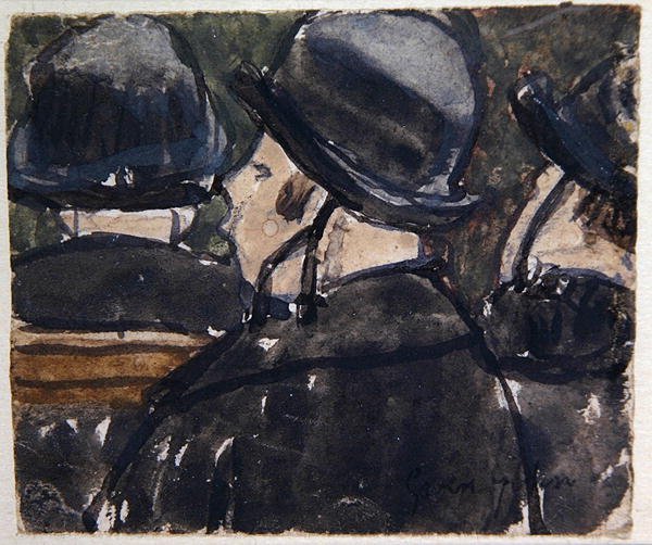 Chapeaux aux Brides (kağıt üzerine sulu boya) by Gwen John