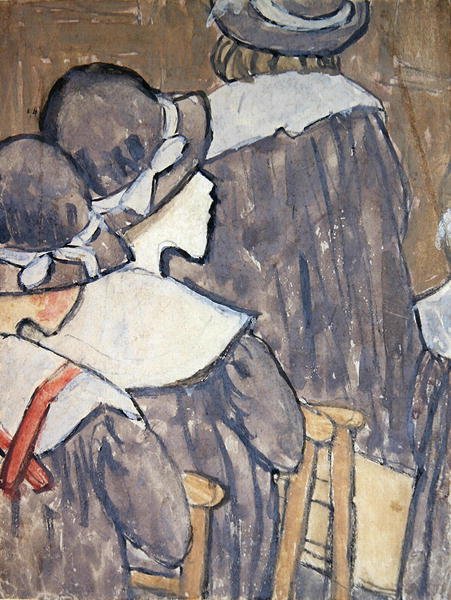 Kilisedeki Çocuklar (kağıt üzerindeki kurşun kalem izleri üzerine gövde rengi) (ayrıca bkz. 130312, 281886) by Gwen John