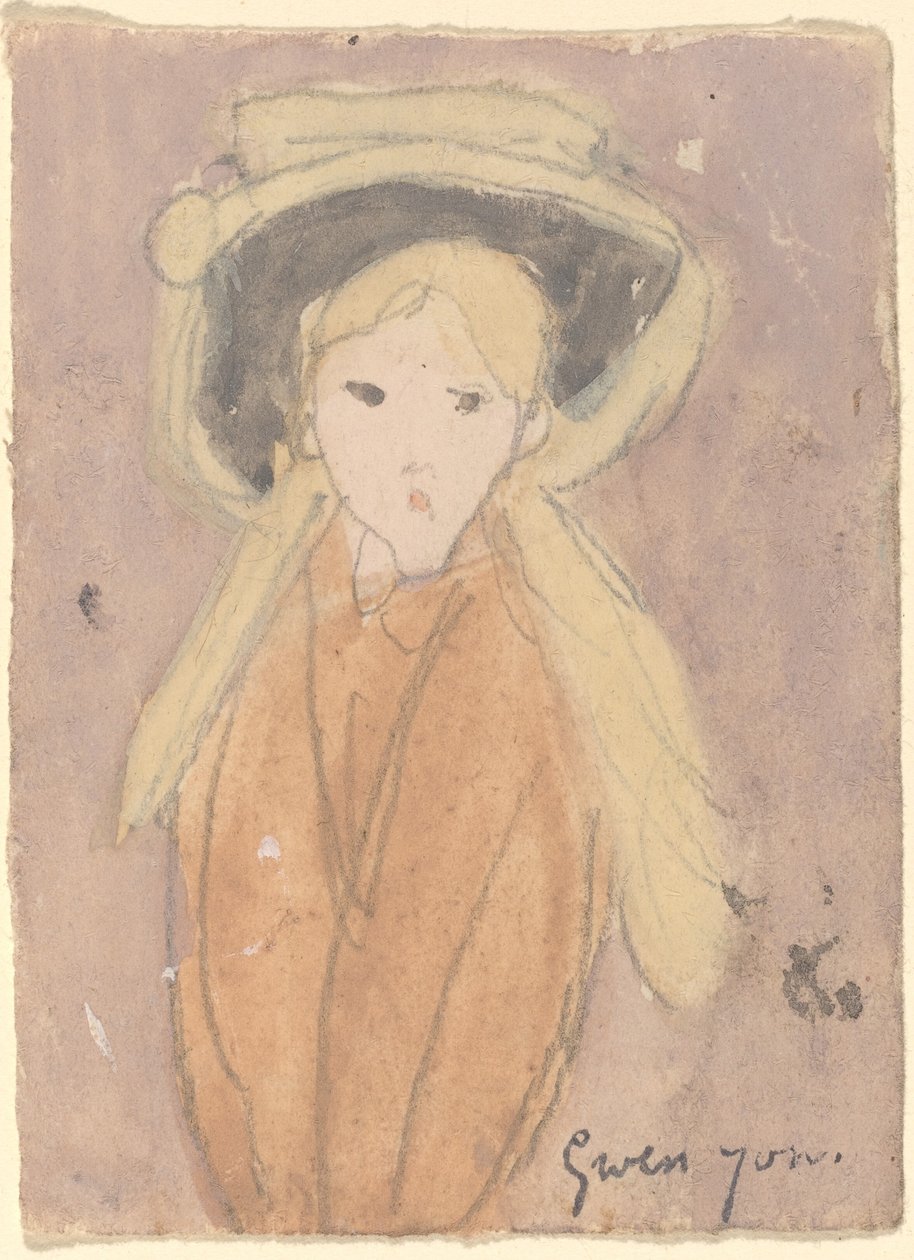 Büyük Şapkalı Küçük Kız by Gwen John