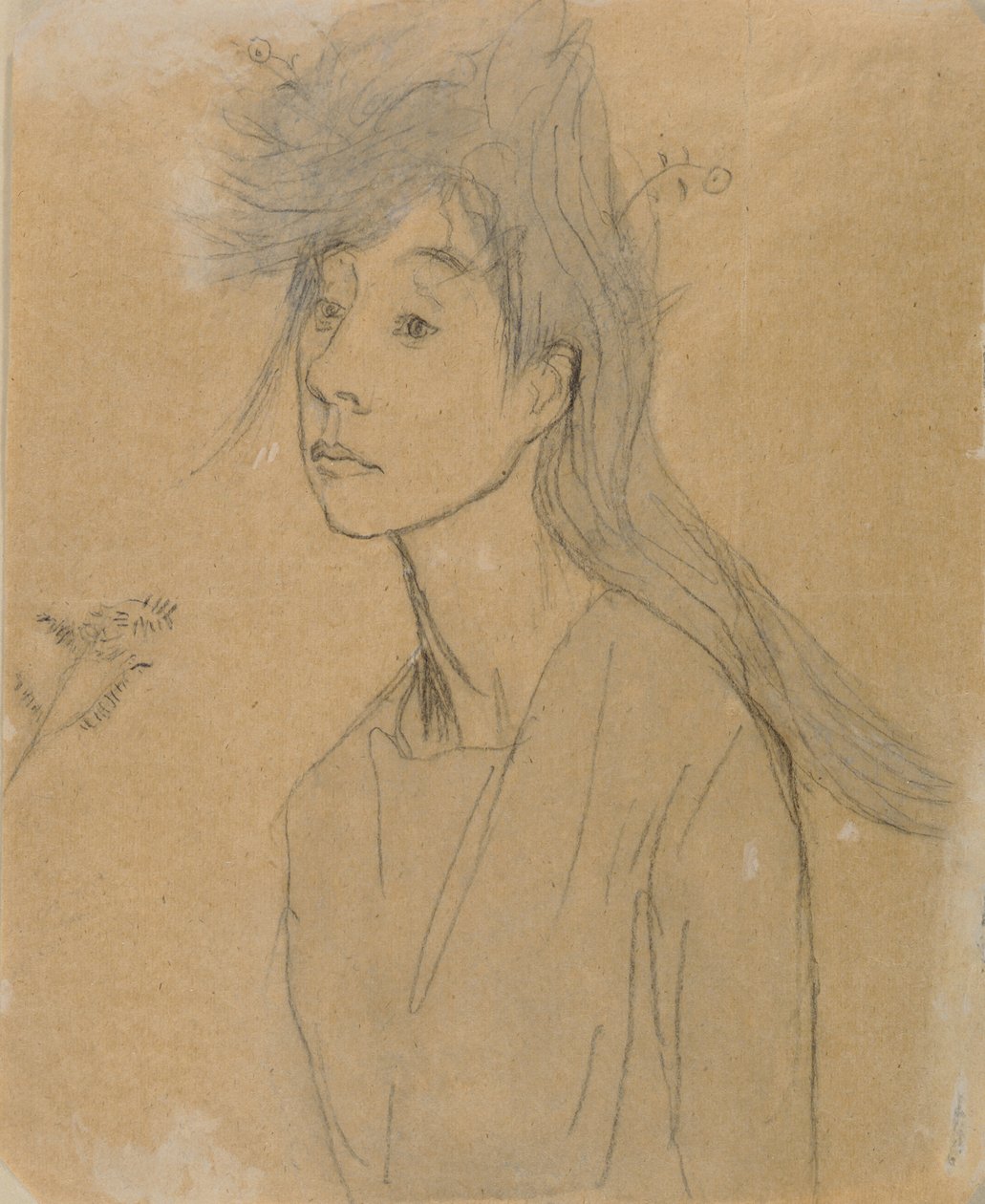 Ophelia: Portrait Imagine, c.1910 (kağıt üzerinde tebeşir ve yıkama) by Gwen John