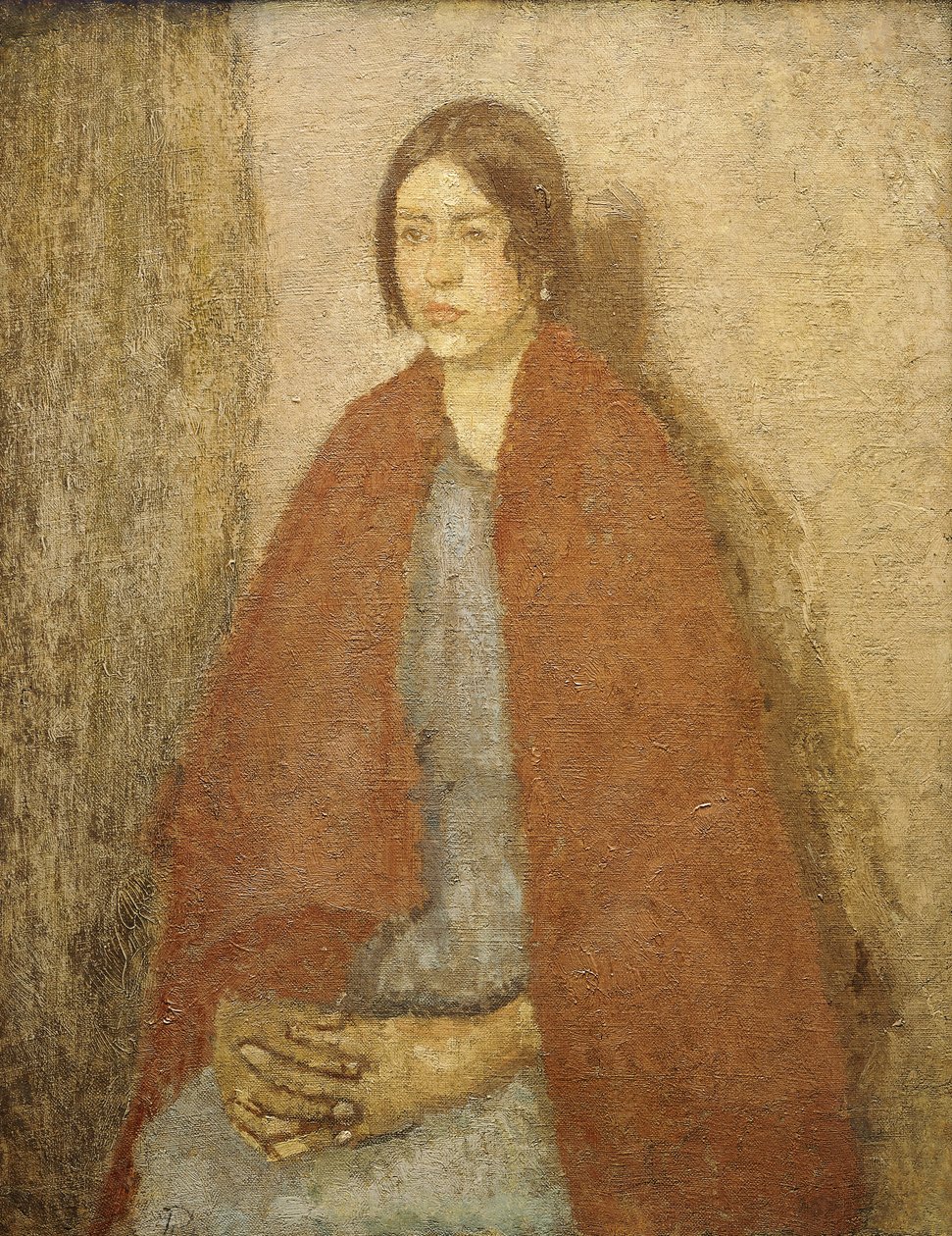 Kırmızı Şallı Genç Kadın, by Gwen John