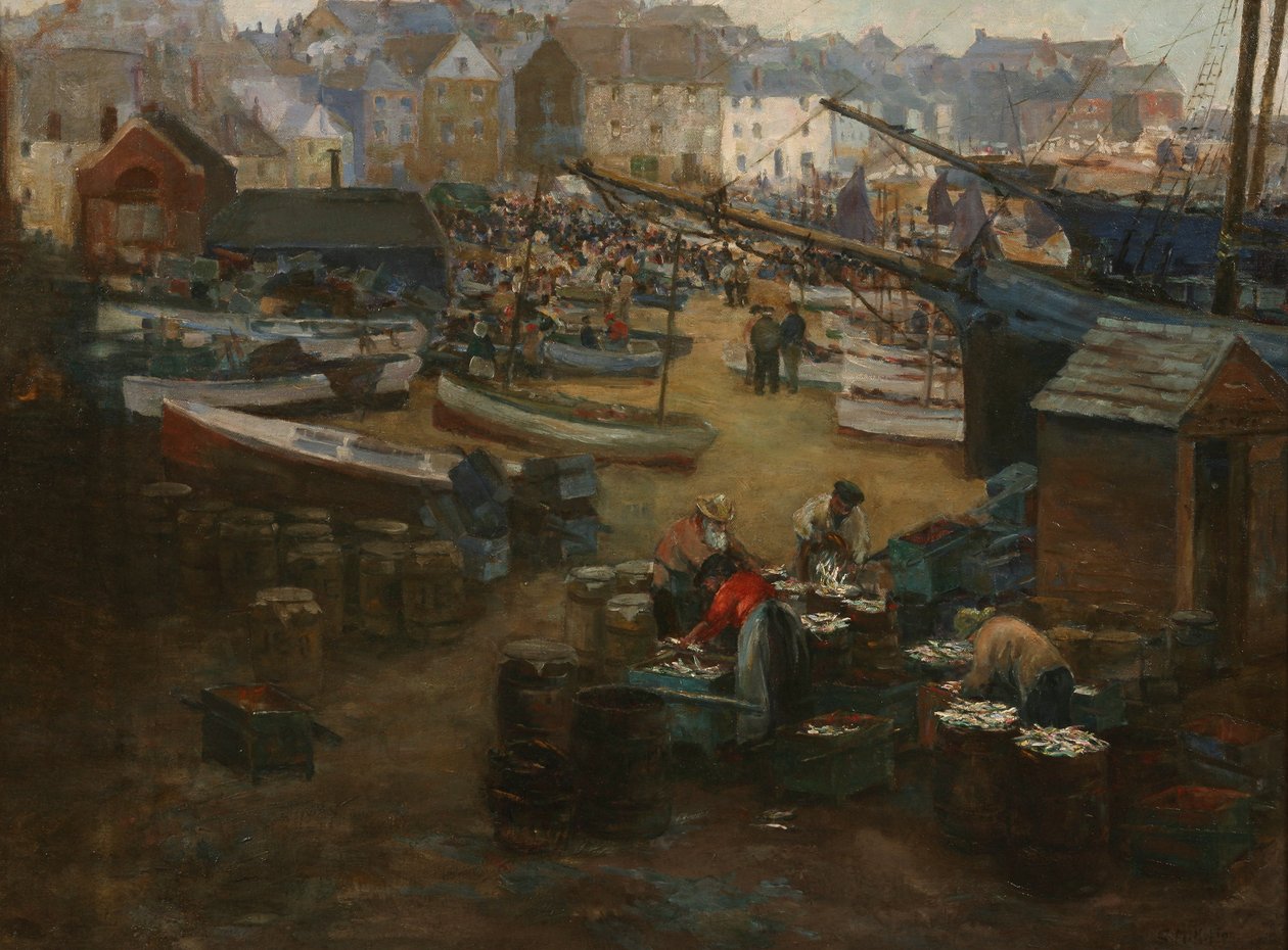 Balık Paketleme, St. Ives, c.1910 by Gwendoline Margaret Hopton