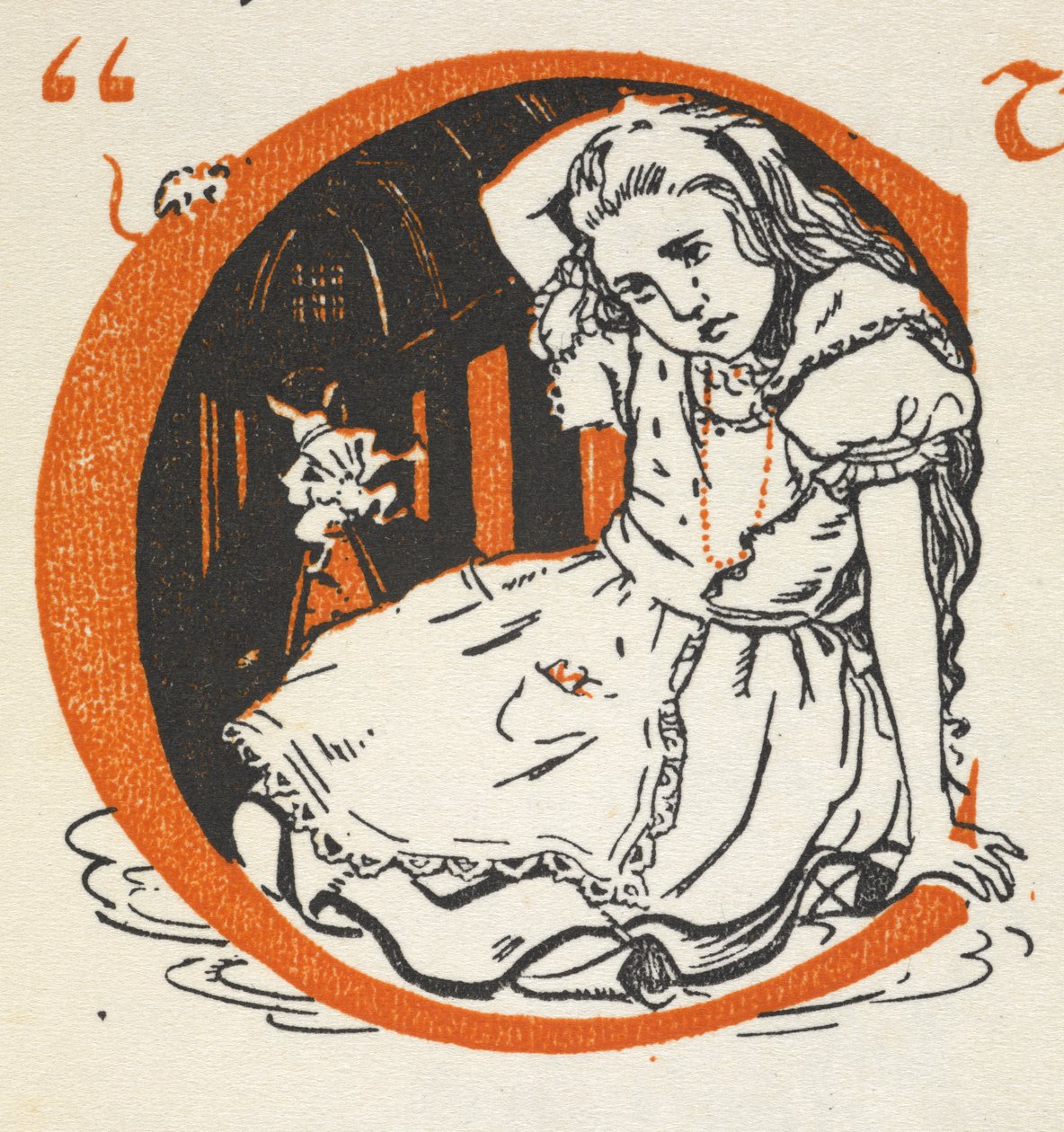 İçinde Alice ve Beyaz Tavşan olan ışıklı C harfi by Gwynedd M. Hudson