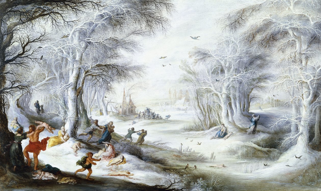 Masumların Katliamı ile Bir Kış Manzarası by Gysbrecht Lytens or Leytens