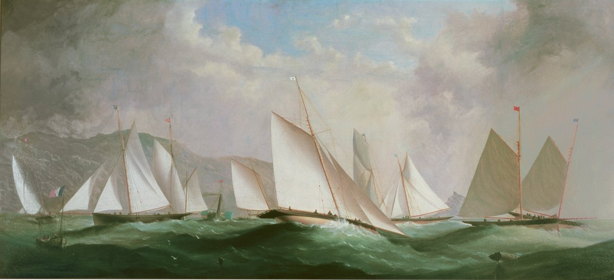 Başlamaya Hazırlanmak, Dart Yacht Club Regatta, 1868 by H. Forrest