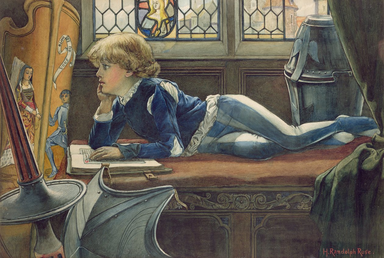 Young Lancelot (wc on paper) by H. Randolph Rose