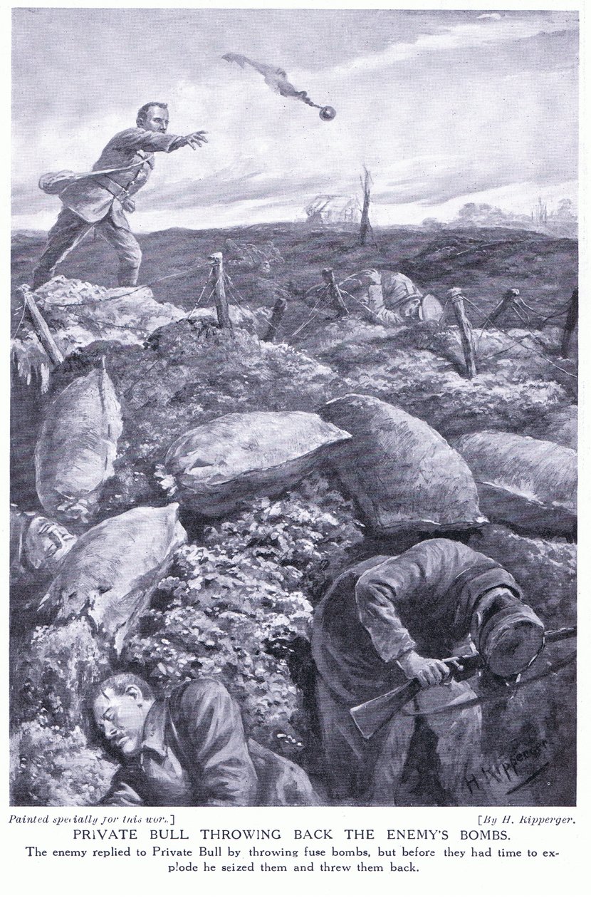 Özel Bull, düşmanı ağır ateş altında bombalıyor by H. Ripperger