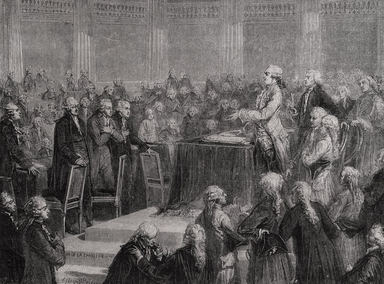 Kral Louis XVI (1754-93) Anayasayı Kabul Ediyor ve Yemin Ediyor, 14 Eylül 1791 by H. de la Charlerie