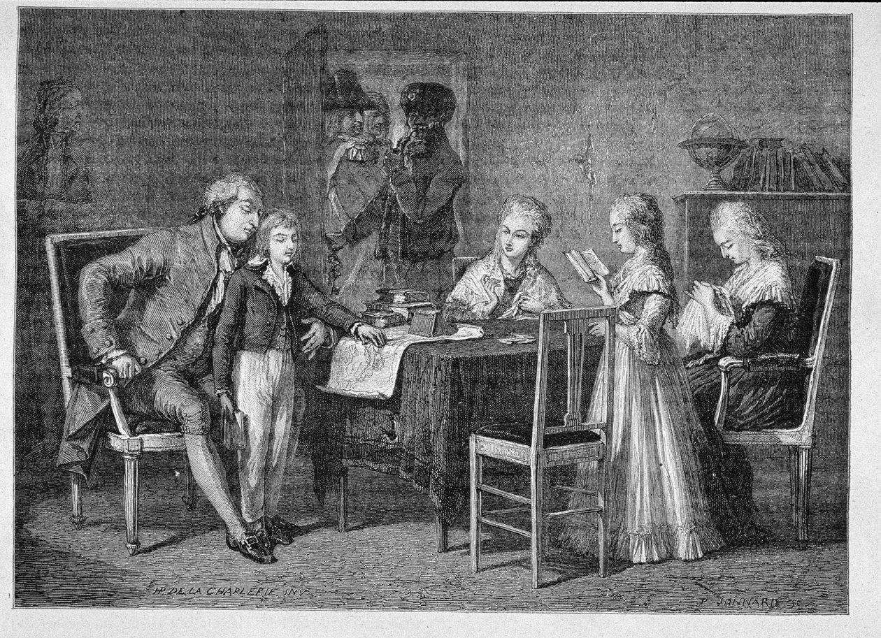 Fransız Kraliyet Ailesinin Tapınaktaki Oyunları, Jonnard tarafından kazınmış by H. de la Charlerie