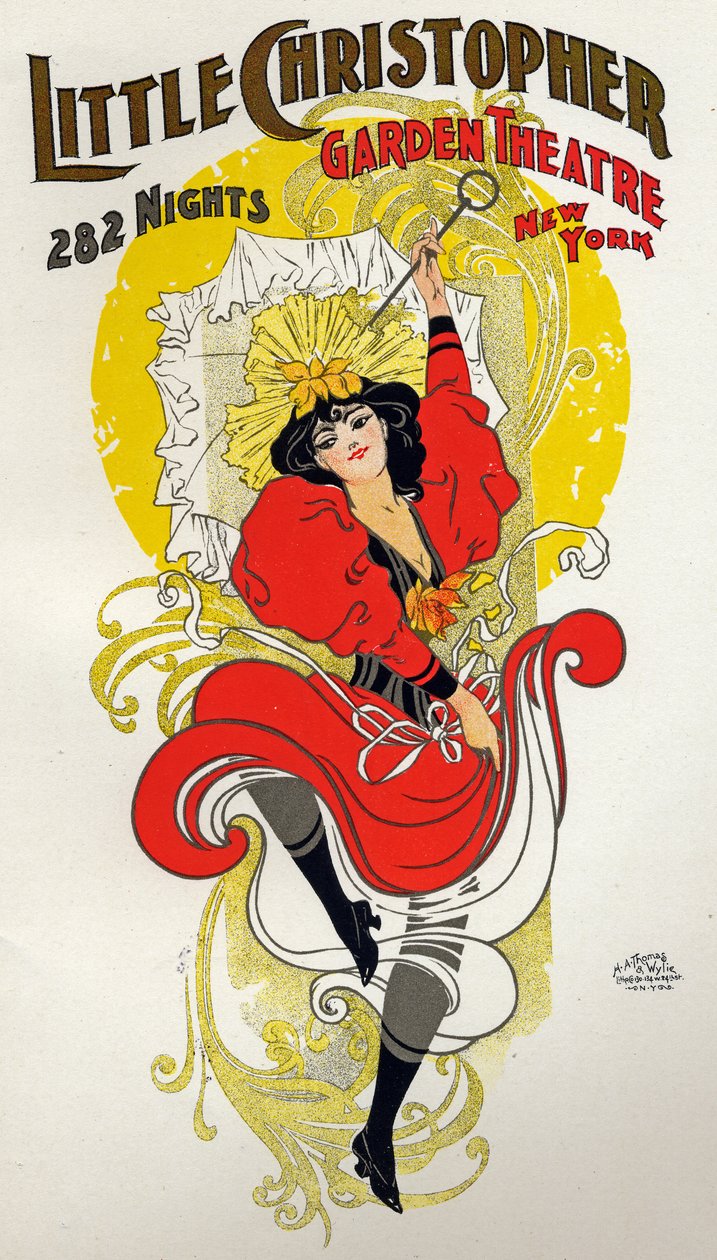 Eğlence. Dans. Cancan dansçı. Poster H.A. Thomas, Little Christopher Tiyatrosu