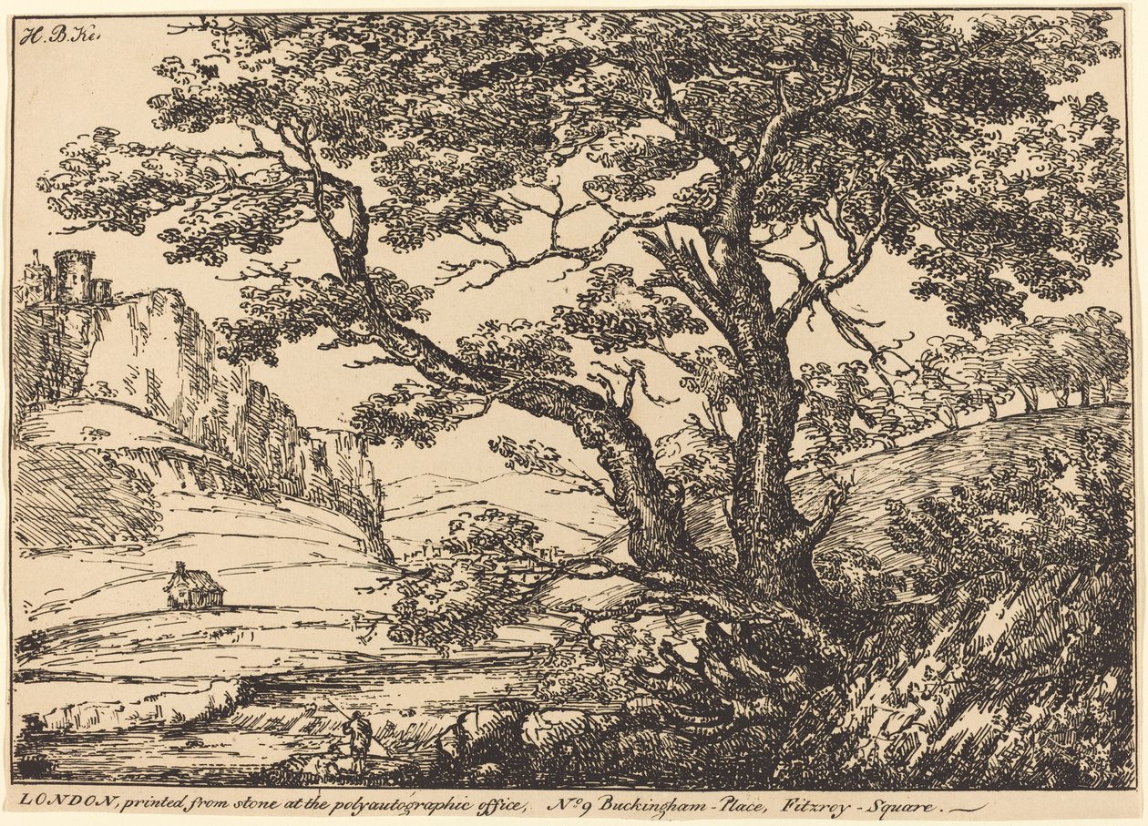 Büyük Ağaçlı Manzara, Solda Kale by H.B. Ker