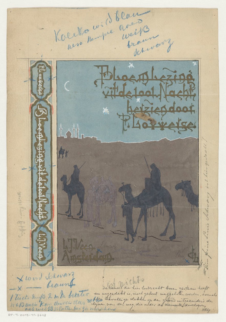 Band tasarımı: Pieter Louwerse, Binbir Gece Masalları Antolojisi, 1910 by H.C. Louwerse (signed by artist)