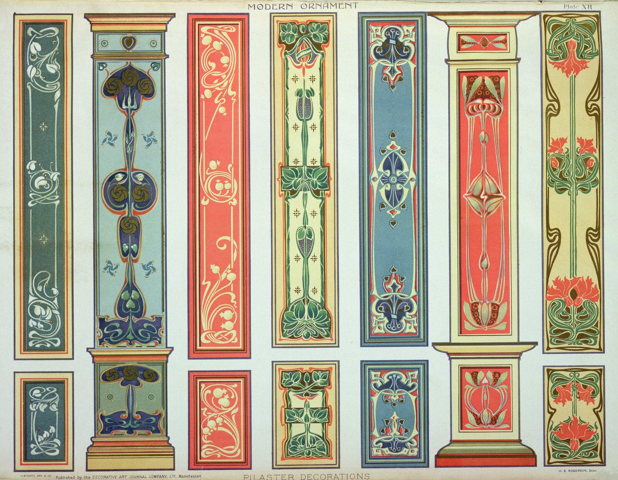 Panel tasarımları, Dekoratif Sanat Dergisi Company Ltd. c.1900 tarafından yayınlanan 