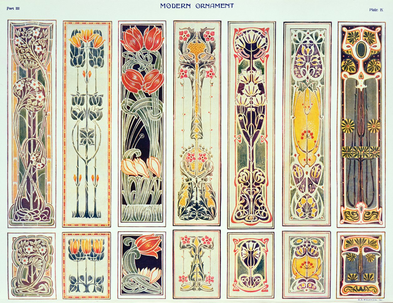 Selection of panel designs, plate IX from 
