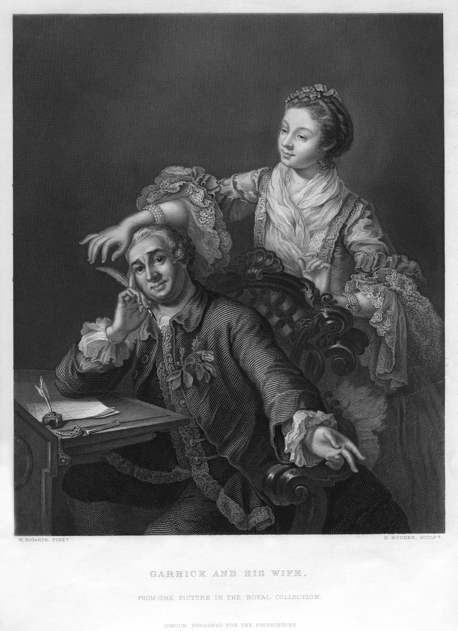 Garrick ve Karısı, 1757 19. yüzyıl. by H. Bourne