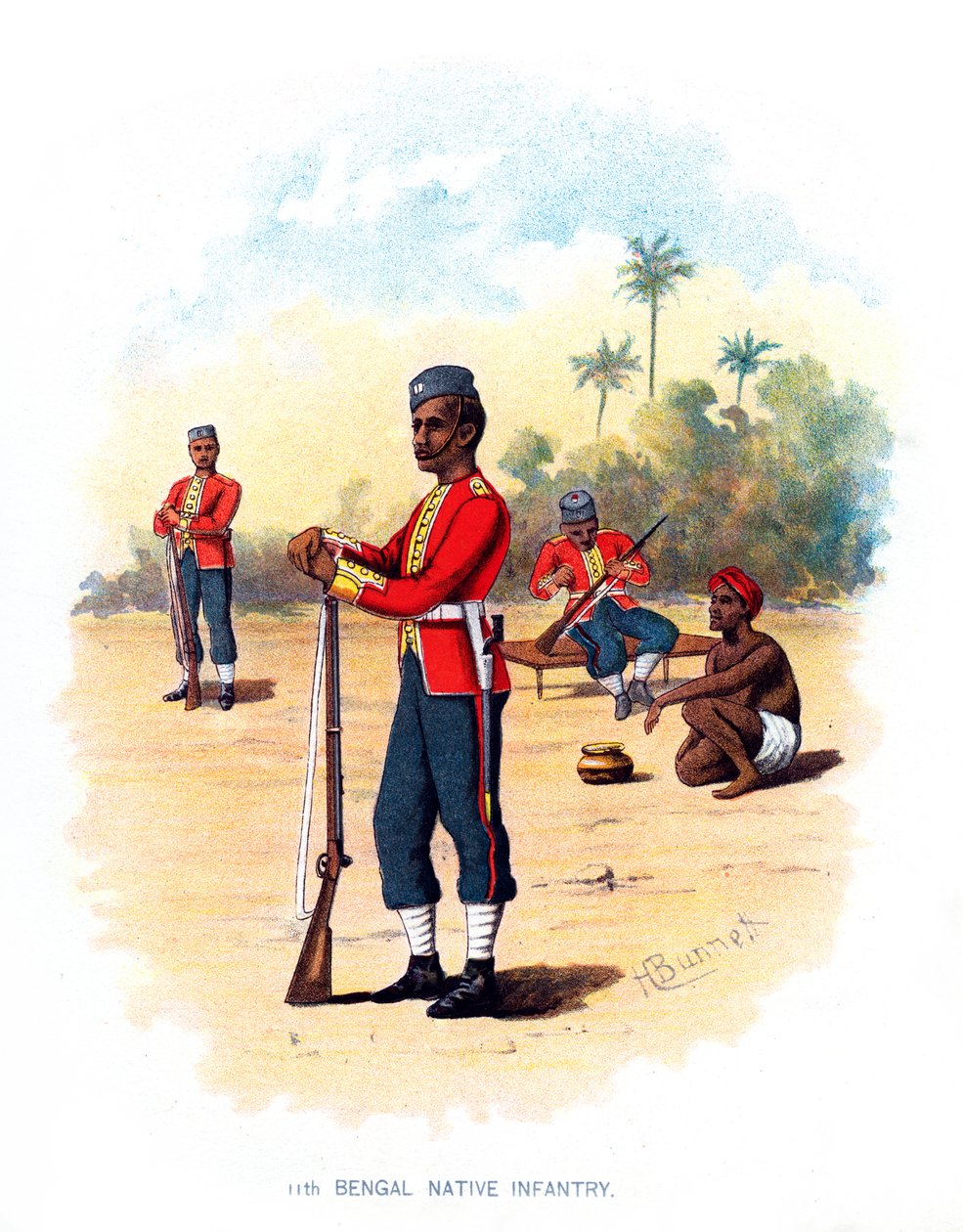 11. Bengal Yerli Piyade, c1890. by H. Bunnett