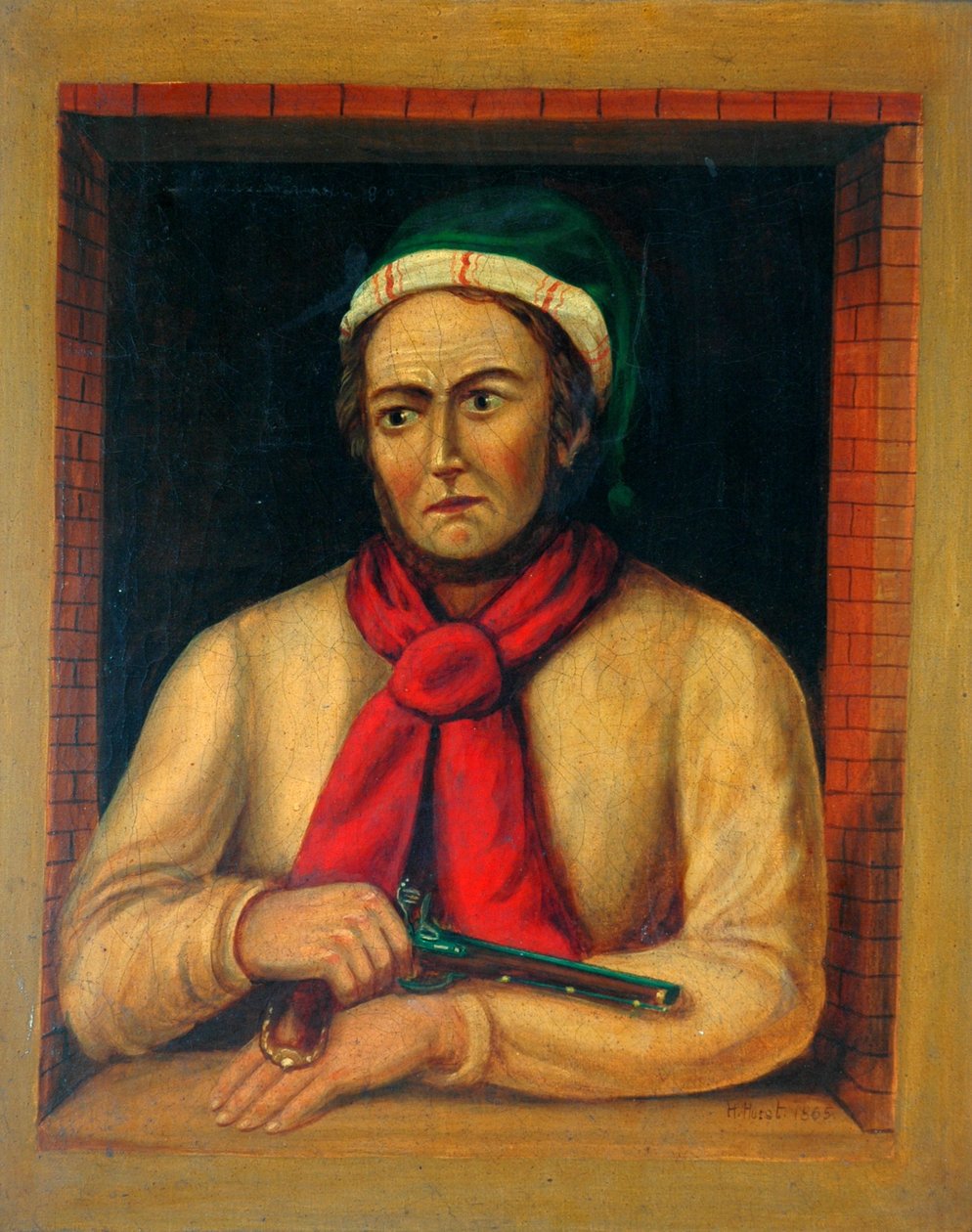 Silahlı Adam Pencereden Dışarı Bakıyor, 1865 by H. Hurst