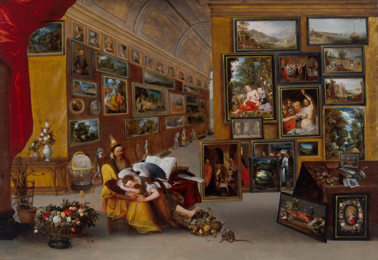 Alegorik Resimlerle Bir Resim Galerisinin İçi by H. II & Brueghel Jan I (1568 1625) Francken