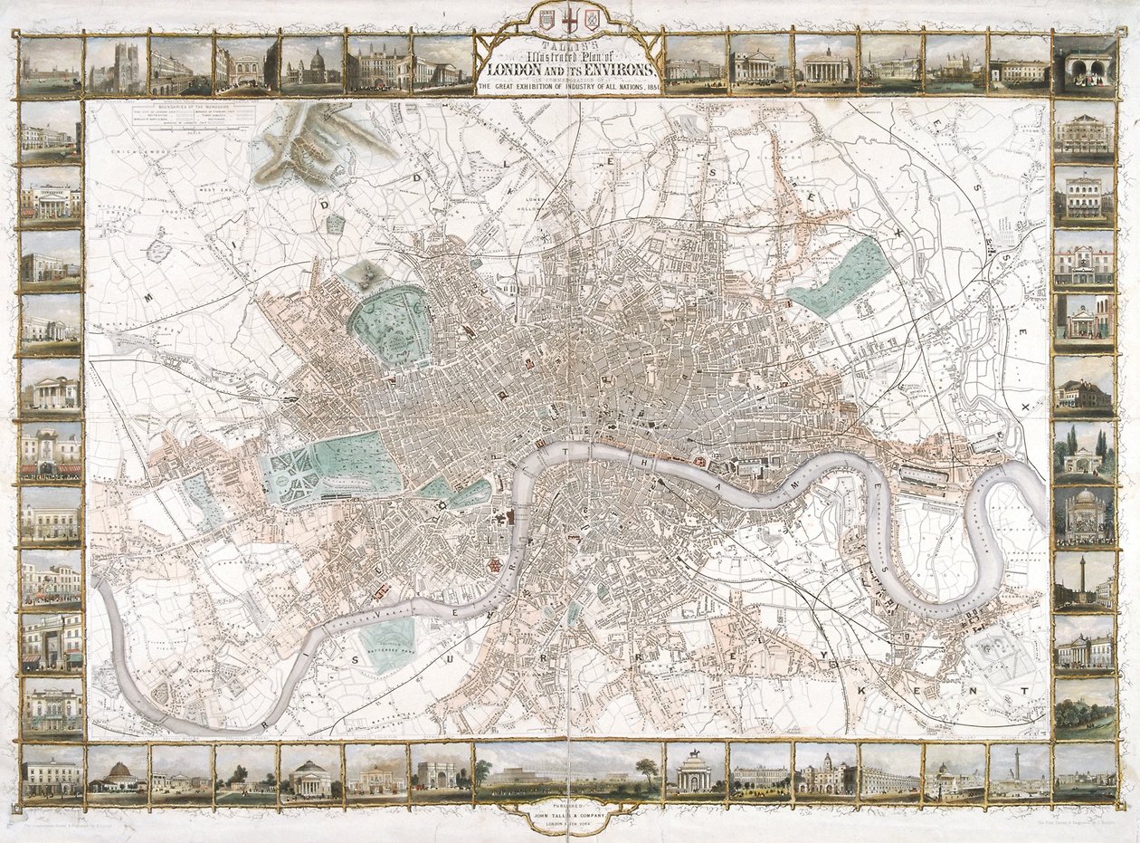 Londra Haritası, 1851 by H Lacey