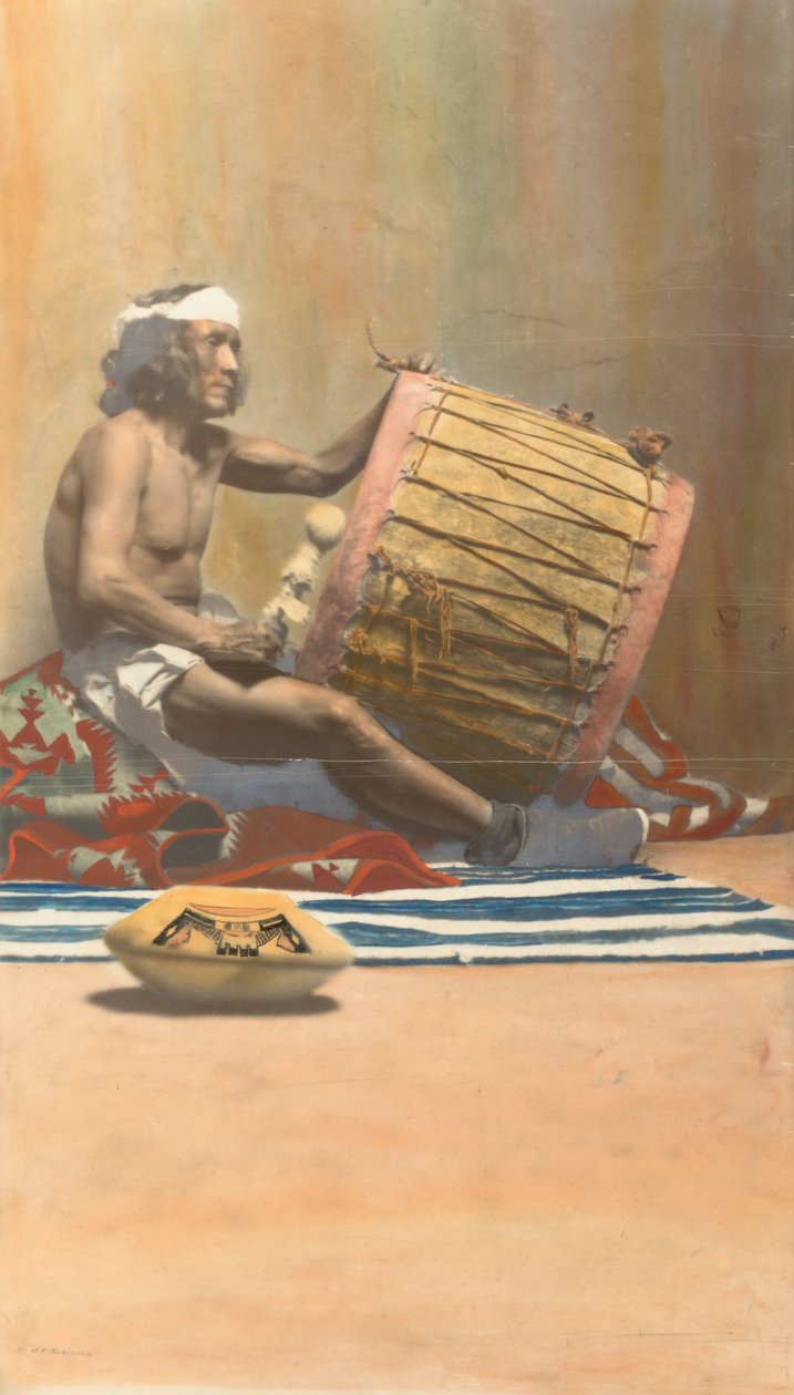 Hopi Müzisyen Davul Çalıyor, n.d. by H. R. Robinson