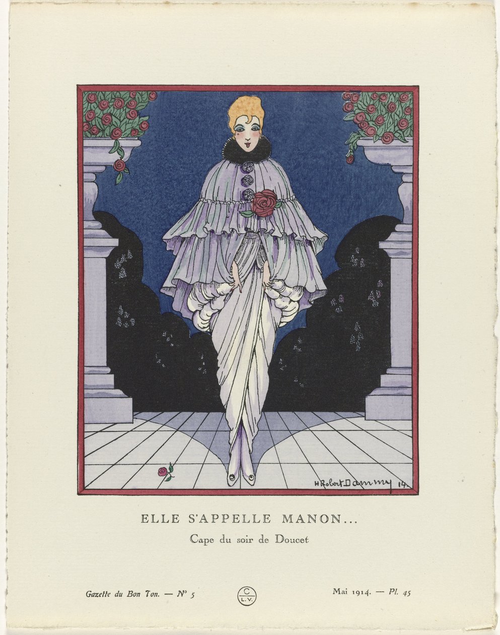 Gazette du Bon Ton, 1914 - No. 5, Pl. 45: Adı Manon (...) / Doucet