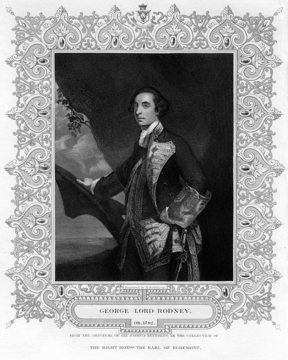 Amiral George Brydges Rodney 1719-1792, 1. Baron Rodney, 19. yüzyıl. by H. Robinson