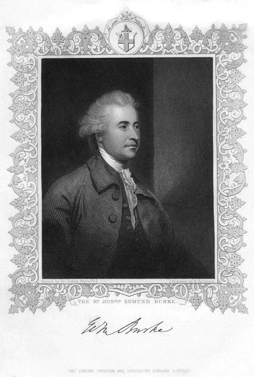 Edmund Burke, İrlandalı devlet adamı, yazar, hatip, siyaset kuramcısı ve filozof, 19. yüzyıl. by H. Robinson