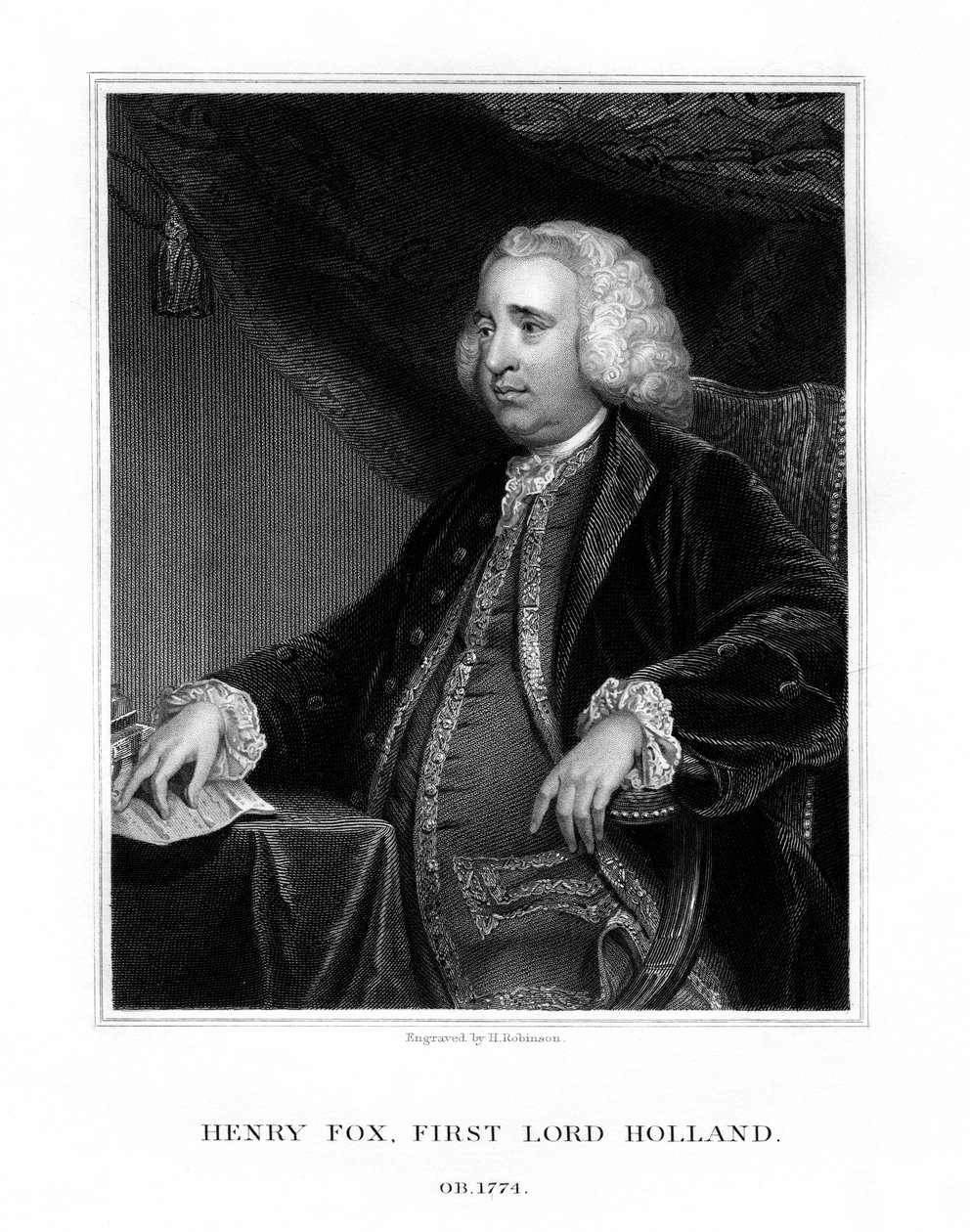 Henry Fox, 1. Baron Hollanda, Whig devlet adamı, 1832. by H. Robinson