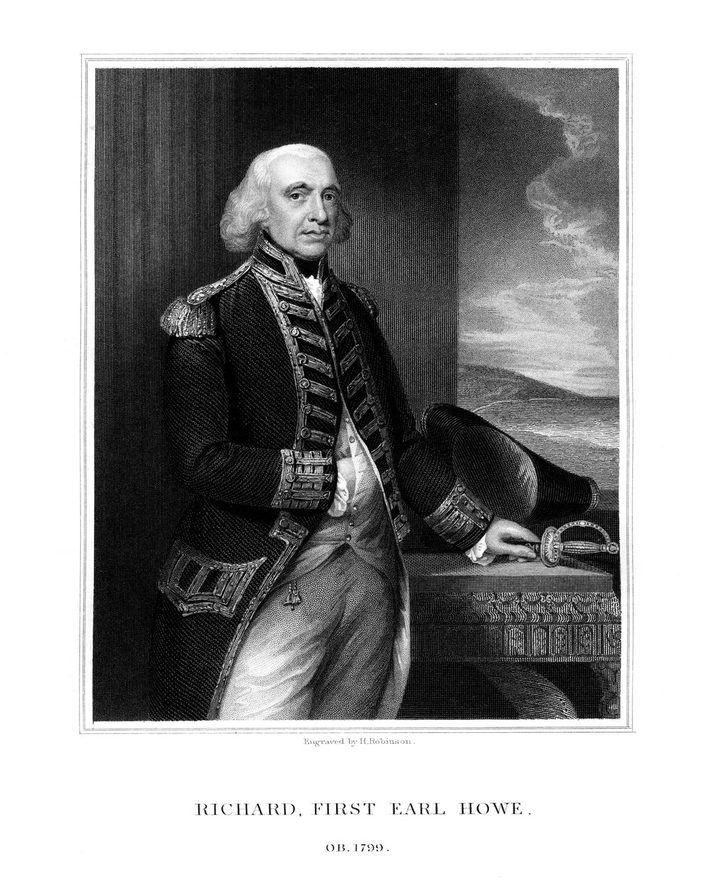 Richard Howe, 1 Earl Howe, İngiliz amiral, 1832. by H. Robinson