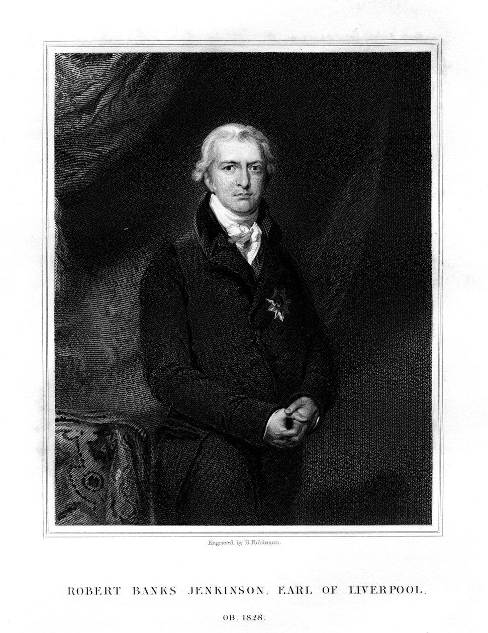 Robert Banks Jenkinson, 2. Liverpool Kontu, Birleşik Krallık Başbakanı, 1834. by H. Robinson