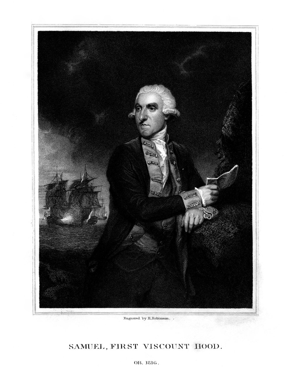 Samuel Hood, 1. Vikont Hood, İngiliz amiral, 1831. by H. Robinson