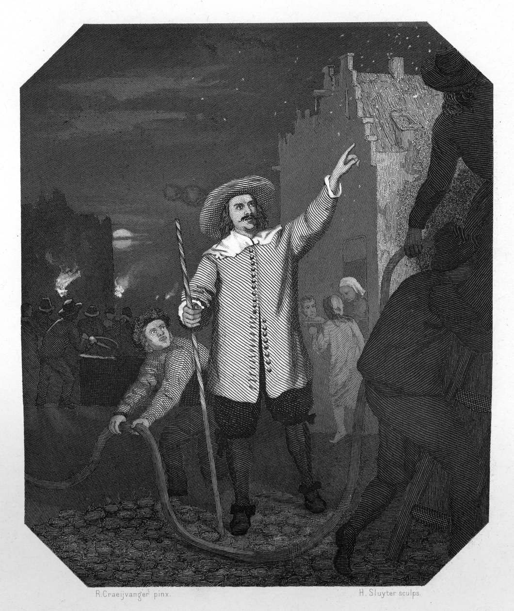 Jan van der Heyden, Hollandalı Barok dönemi ressamı, ressam, grafiker ve mucit, c1870 by H. Sluyter