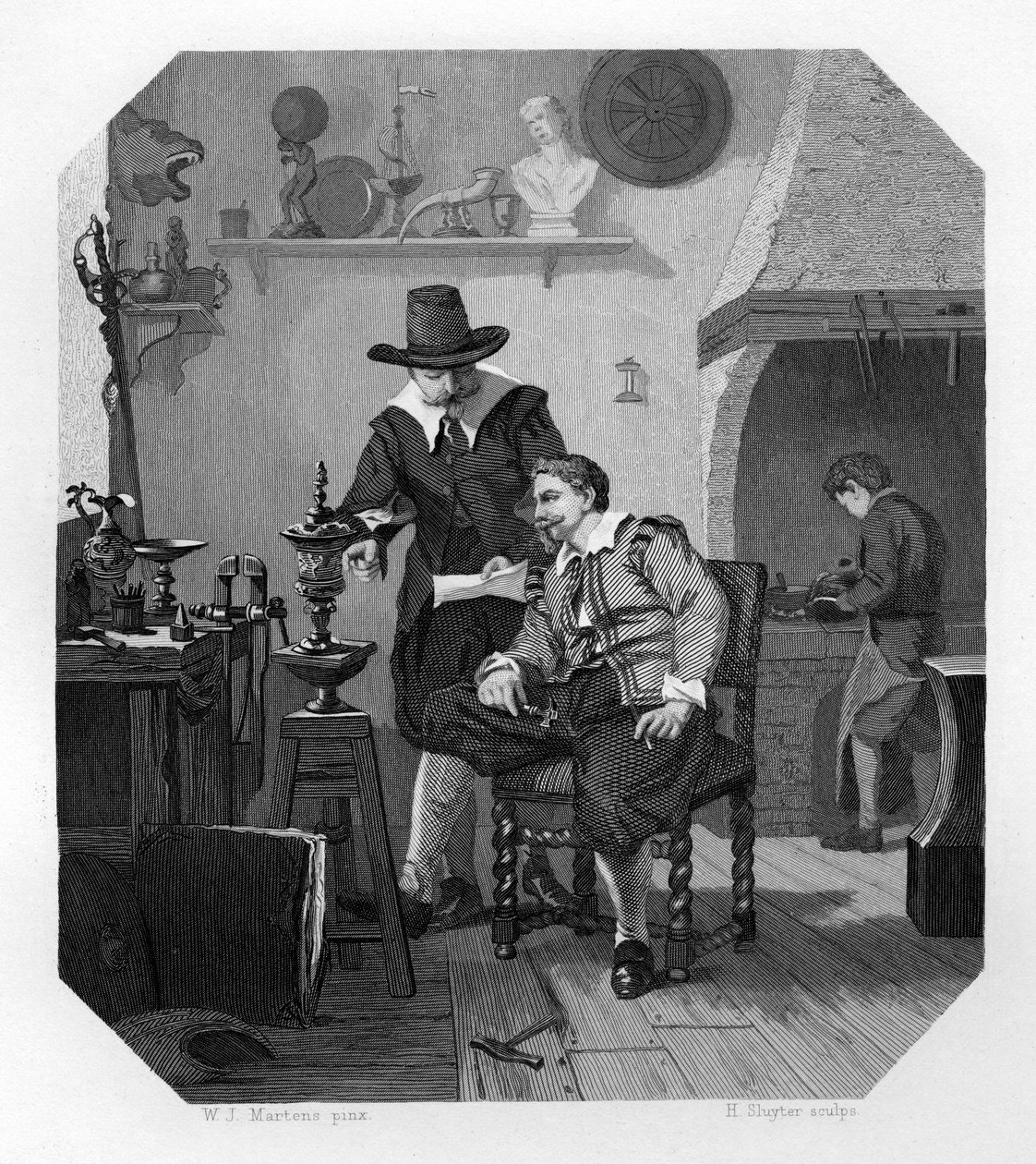 Paulus ve Adam van Vianen, Hollandalı gümüşçüler, c1870 by H. Sluyter