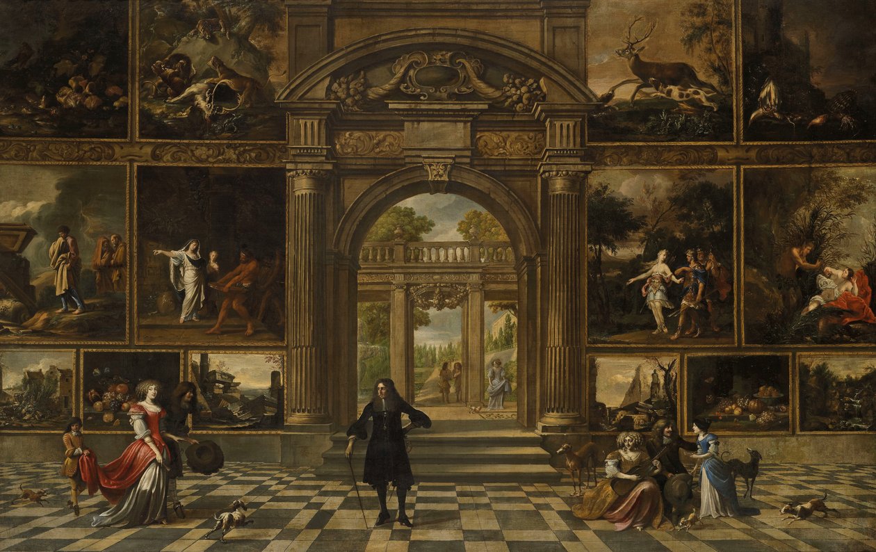 Bir resim galerisinin içi (tuval üzerine yağlı boya) by H. and Ehrenberg W. van Janssens