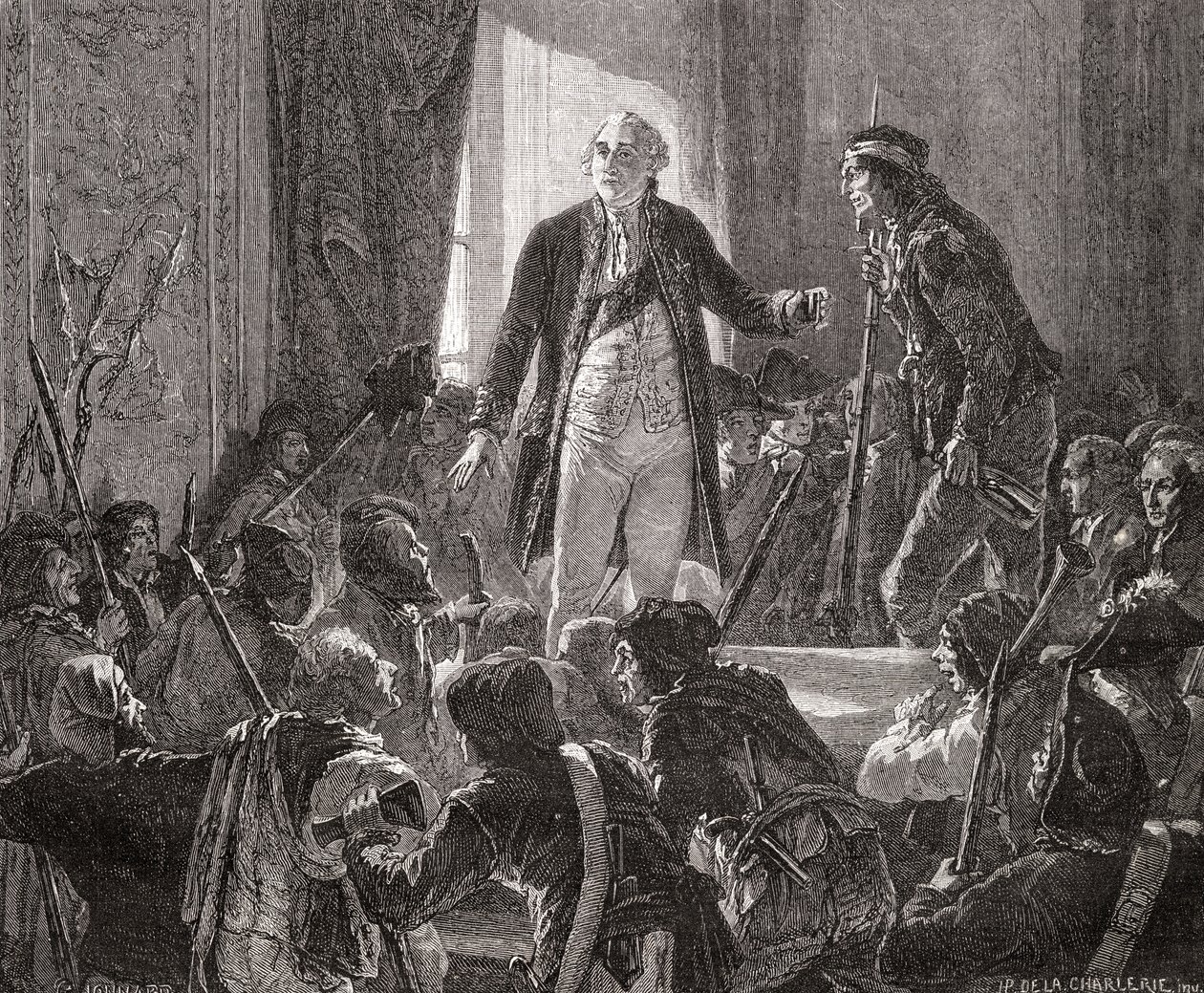 Kral Louis XVI (1754-93) Ulusun Sağlığına İçecekler, 20 Haziran 1792 by H. de la Charlerie