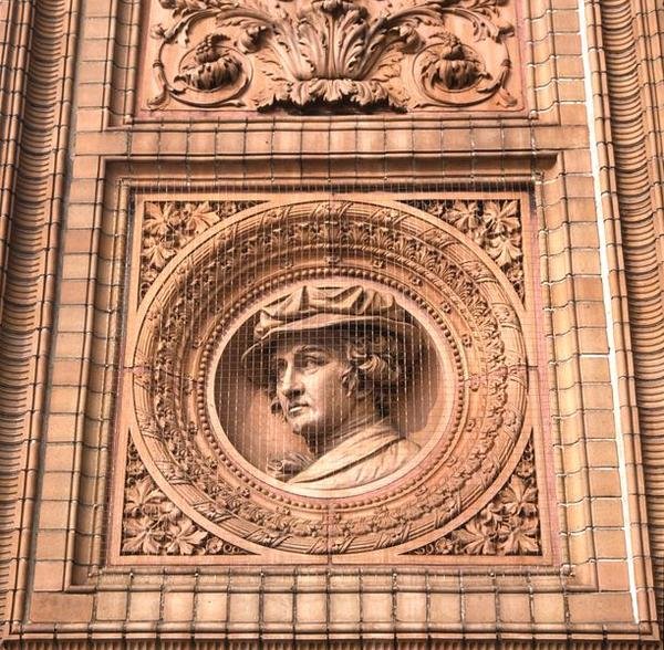 Hamburger Kunsthalle cephesinin detayı (fotoğraf) by H. v. d. Schirrmacher G. T. and Erbe A. Hude
