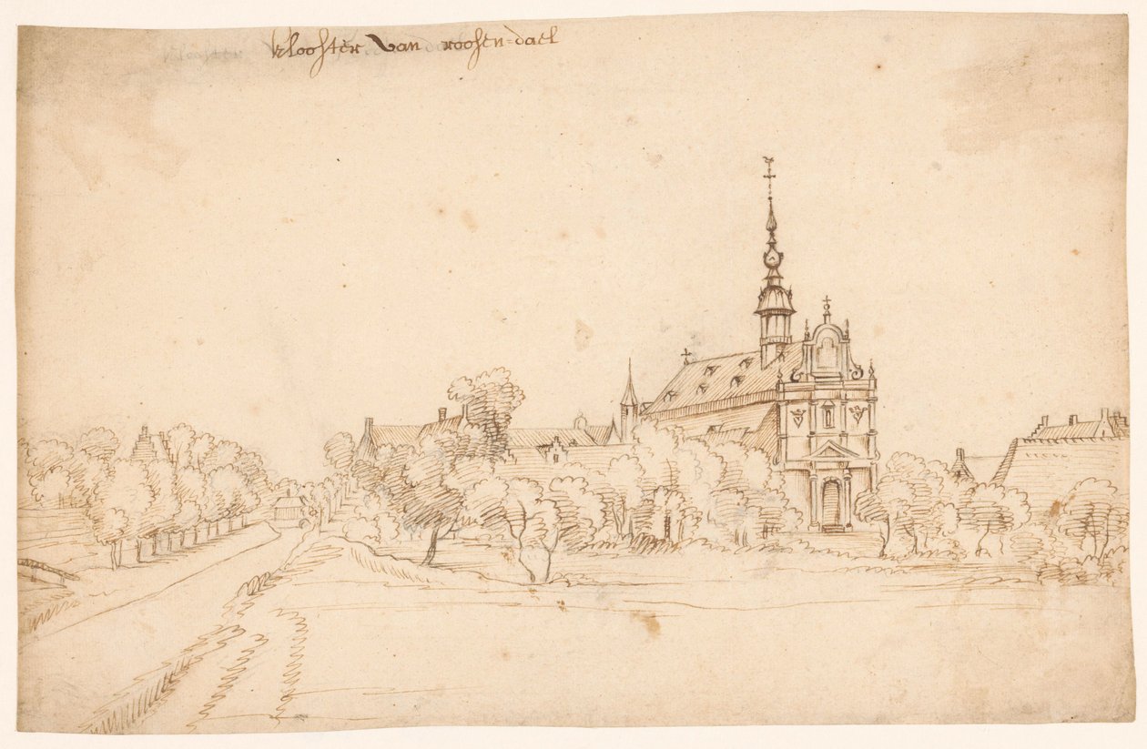 Walem'deki Roosendael Manastırı, ağaçların arasında by H. van Wel (attributed to)