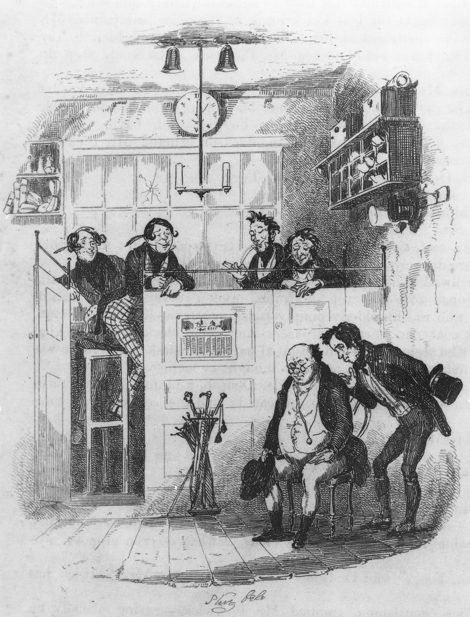 Bay Pickwick ve Sam avukatın ofisinde, Charles Dickens