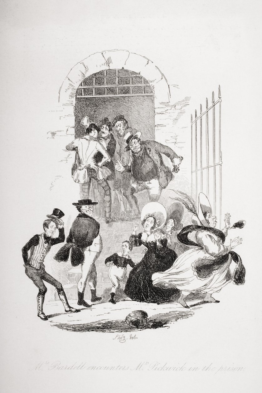 Bayan Bardell, hapishanede Bay Pickwick ile karşılaşır, Charles Dickens