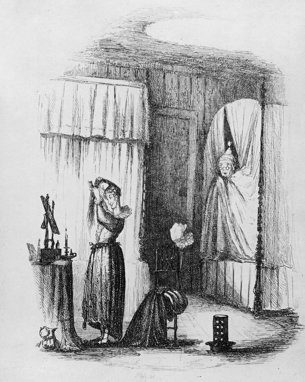 Çift Yataklı Odadaki Orta Yaşlı Kadın, 1837