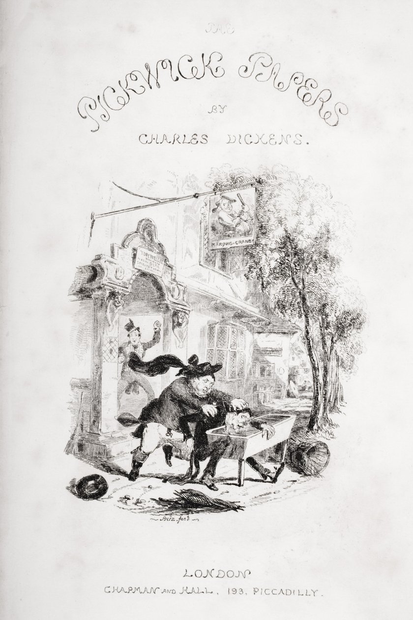 Title page, illustration from `The Pickwick Papers