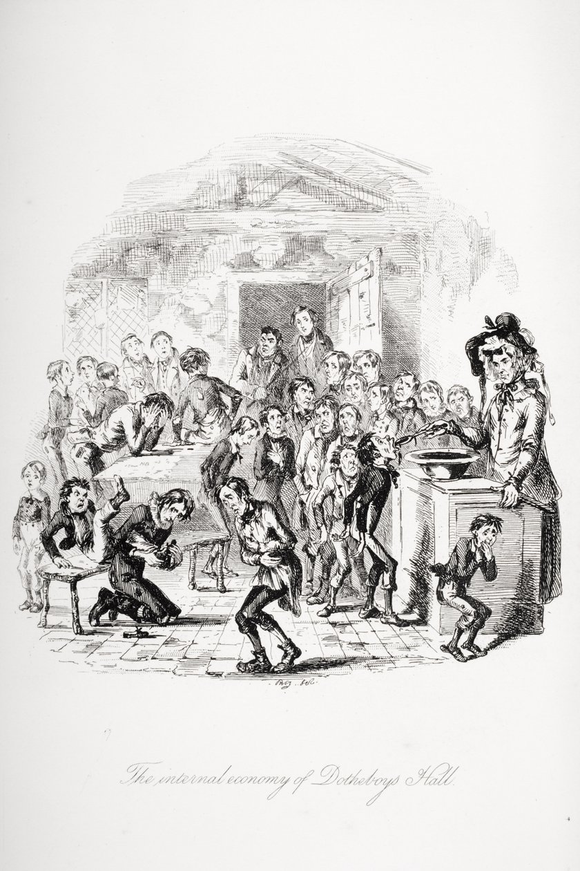 Charles Dickens'ın Nicholas Nickleby için illüstrasyonu by Hablot Knight (1815 92) Browne