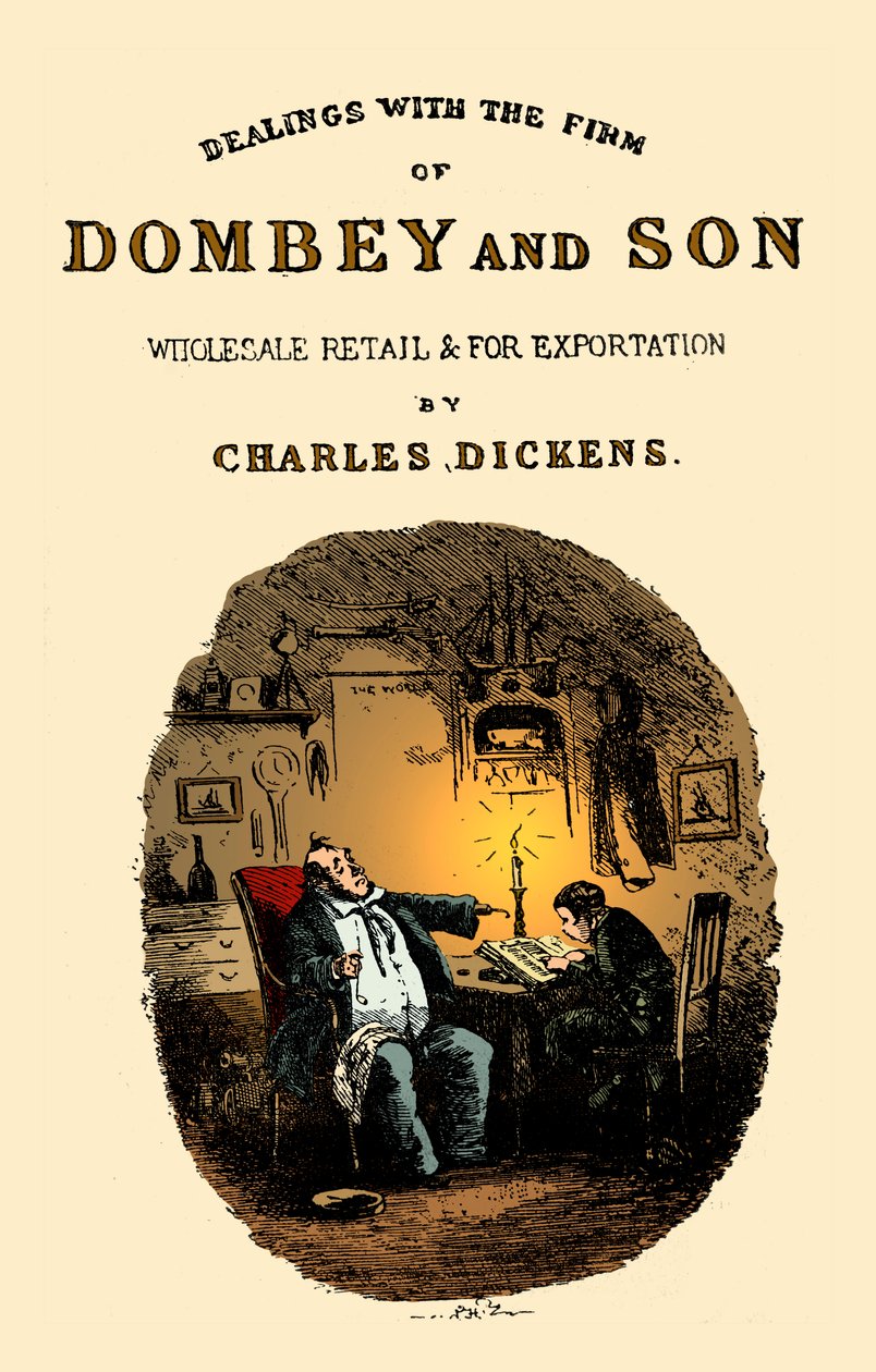 Dombey & Son, Charles Dickens. Baş sayfa by Hablot Knight Browne